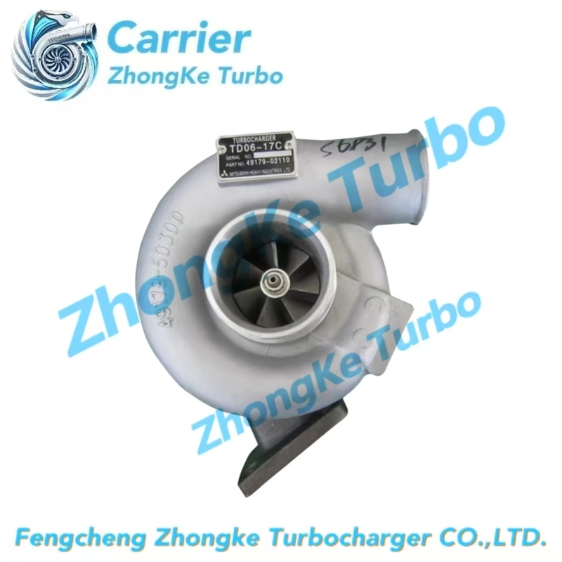 TDO6 Turbo 49179-02110 4917902110 Turbocompresor para Mitsubishi Kato Off Highway FE intercooler con motor 6D31T